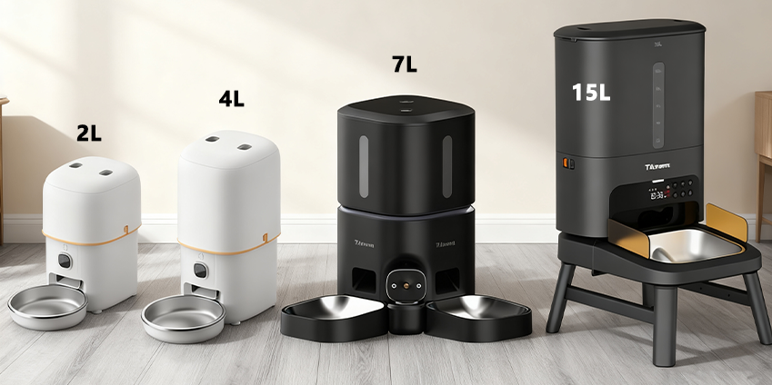 Smart pet feeder capacity comparison